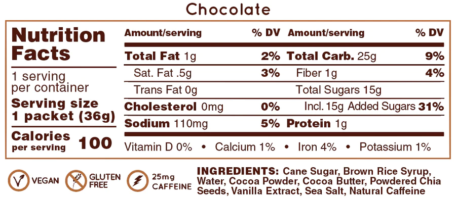 Huma Chia Energy Gel Chocolate